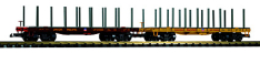 PIKO 38774 UP Flatcar w/Stakes, 2-Pack