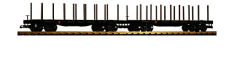 PIKO 38784 PRR Flatcar w/Stakes, 2-Pack