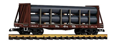 PIKO 38795 D&RGW Bulkhead Flatcar w/Pipe Load