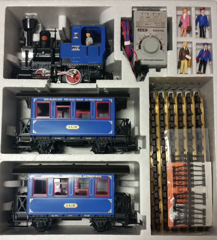 LGB Model Trains LGB Locomotives Garden Train Sets G Scale Model Trains LGB 20301 Blue Train Set Collection Item