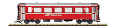 LGB 30676 RhB Express Train Passenger Car, 2nd Class w/Metal Wheels & Lights