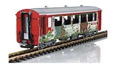 LGB 30679 RhB Express Passenger Car, 2nd Class, w/Ball Bearing Wheels and Lights, Collection Item