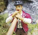 Prehm-Miniaturen 500010 Swiss Alphorn-Blower Red Jacket - Metal Figure