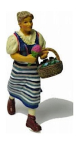 Prehm-Miniaturen 500017 Swiss Female Singer with Flower Basket - Metal Figure