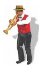 Prehm-Miniaturen 500033 Dixie Land Musician - Trumpet Player - Metal Figure