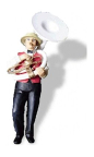 Prehm-Miniaturen 500034 Dixie Land Musician - Tuba - Metal Figure