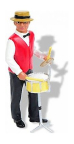 Prehm-Miniaturen 500035 Dixie Land Musician - Drums - Metal Figure