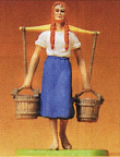 Preiser 47104 Milk Maid Carrying Pails