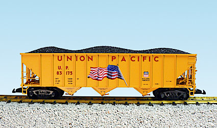 K-Line Union sold Pacific Die Cast 2 Bay Coal Hopper Car w/Gravel Load, K6253-2111