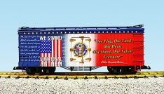 USA Trains R16027 "We Stand for the National Anthem” Patriotic Car – Red/White/Blue