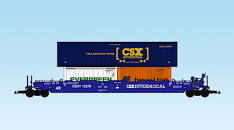 USA Trains R17129 CSX - Blue w/Containers (#1)