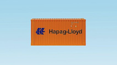 USA Trains R1718A Hapag-Lloyd 20'  Intermodal Shipping Container w/Corrugated Sides