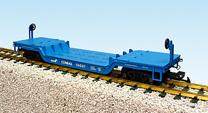 G-SCALE CONRAIL newest HEAVY EQUIPMENT TRANSPORT FLATBED CAR