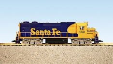 USA Trains R22207 Santa Fe GP 38-2 Diesel Locomotive, Blue/Yellow