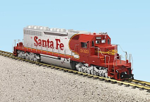 USA Trains R22316 Santa Fe Warbonnet, SD40-2 Diesel Locomotive, Silver/Red