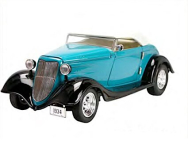 Unique Replicas 18540 1934 Ford Coup Convertible, Blue, 1/24 Scale