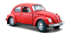 Volkswagen Beetle, Hard Top, 1/24 Scale, Red