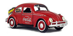 1966 VW Beetle w/Coca Cola Rack & Bottles Hard Top,  1/24 Scale