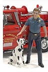 American Diorama 76420 Firefighter and Fire Dog Training, 1/24 Scale